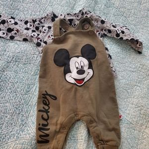 Brand New Baby Mickey Mouse Overall Set 3 month